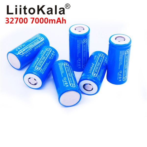 2020 NOVO LIITOKALA LII-70A 32700 3.2V 7000mAH LIFPO4 Bateria de descarga de bateria 5c recarregável para lanterna elétrica de backup