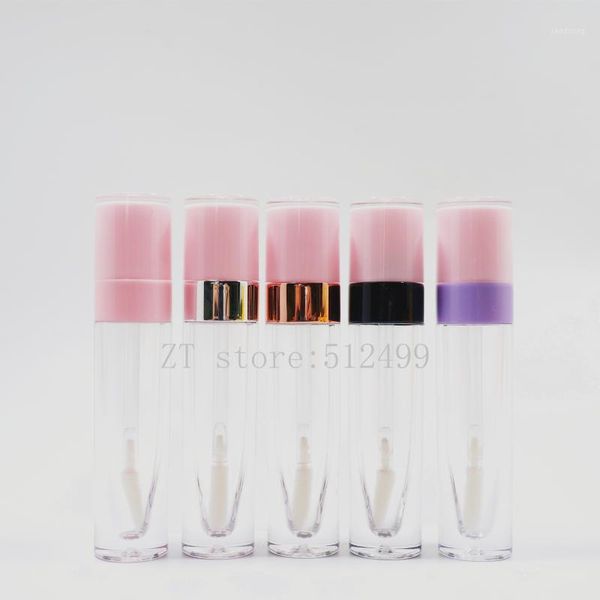 

10-100pcs 6.4ml empty lip gloss tube plastic lipgloss bottle diy container white black cap cylinder small lipgloss wholesale1