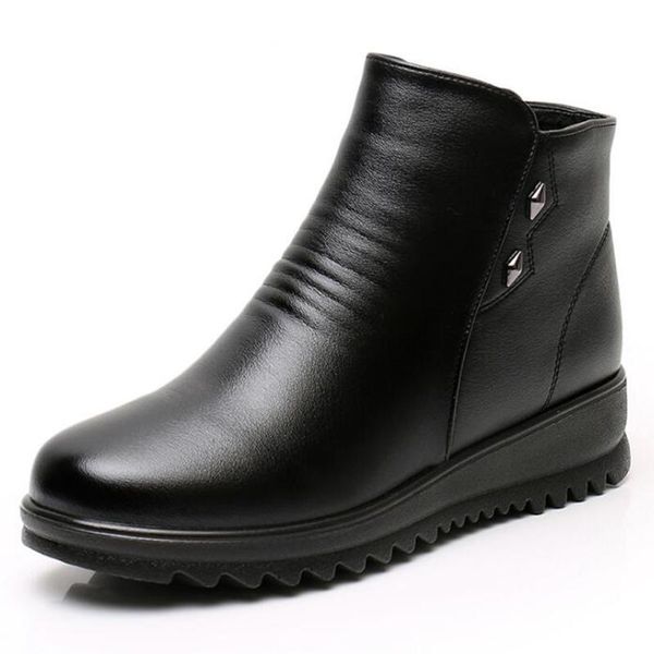 

2021 new women boots mother snow boots winter for women waterproof plush keep warm cotton shoes botas mujer kl831, Black