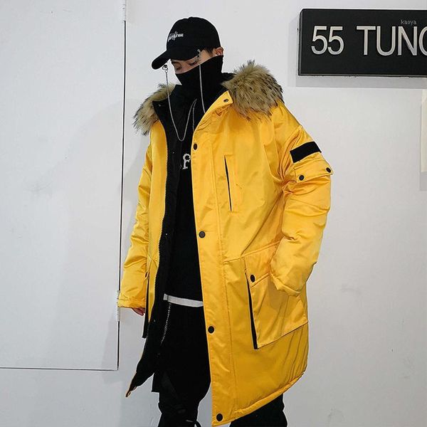 

2019 men's hip hop wholesale men's winter men hooded thickening cotton-padded clothes printed young students street1, Tan;black