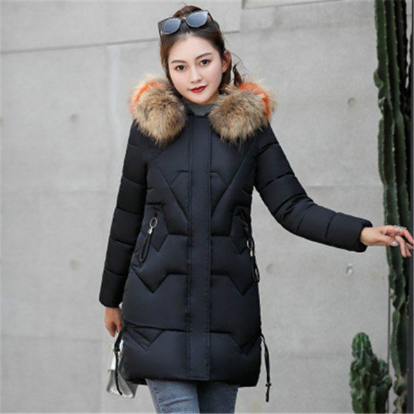 

2020fashion women jacketthick long women parkas hooded female outwear coat down cotton padded snow wear plus size, Tan;black