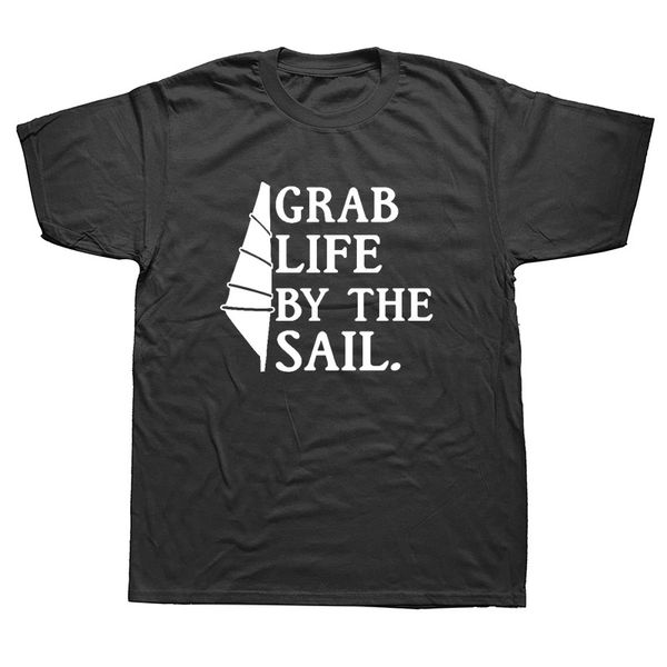 

funny grab life by the sail casual style short sleeves oversized streetwear hip hop rowing sailing sport hooded sweatshirt hoodie t shirt