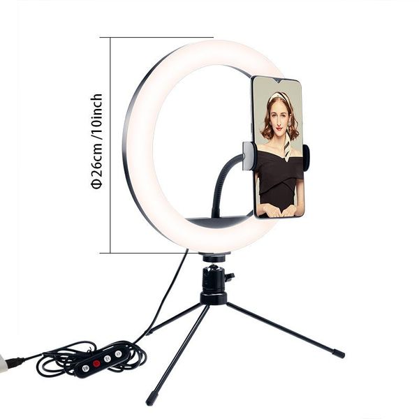 Led 26inch Studio Camera Ring Light Photo Phone Video Lampada anulare con treppiedi Selfie