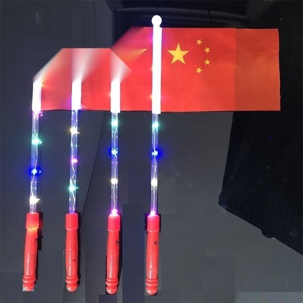 

tdmp4 no8 национального день светящегося см национального flaghand удерживаемого мир пятизвездочный красный китай полиэстер небольших флагов