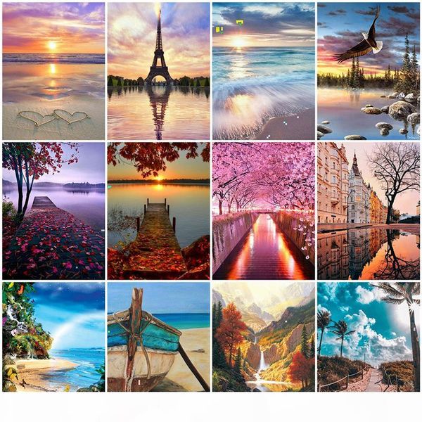 

картины по номерам пейзаж акриловая рисования холст масло чисел для взрослых домашнее украшение подарка