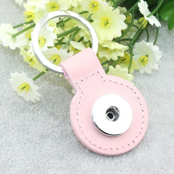 

round pu leather key chains 18mm snap button keychain jewelry for men women cute key rings 6187 q bbyflj