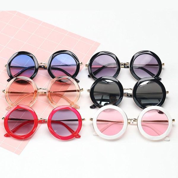 

sunglasses vintage round kids 2021 street fashion sun glasses cute child eyewear uv400 travel birthday gift n5031, White;black