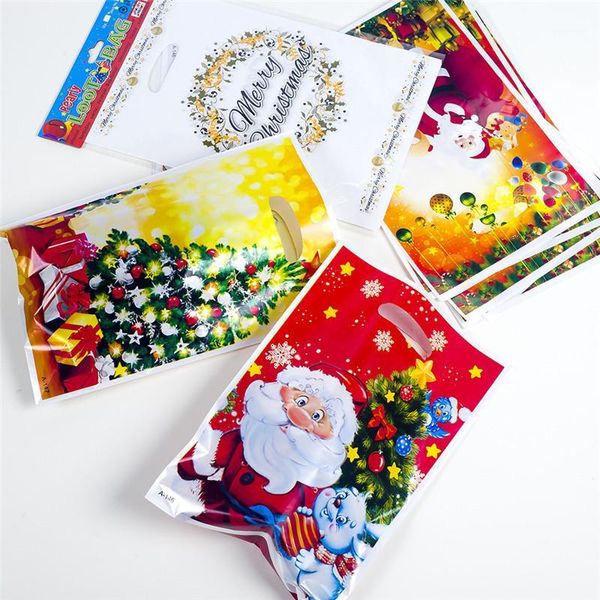

20pcs christmas gift bags santa claus handle for bags noel shopping candy bag xmas christmas decorations for home new year 20211