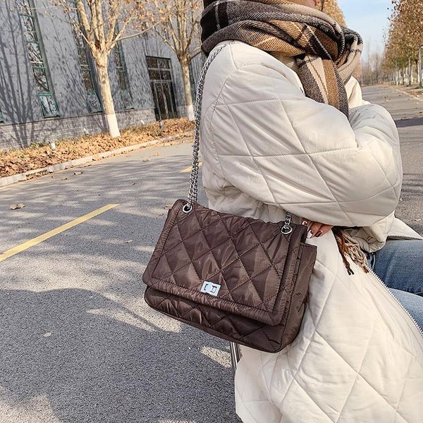 

small soft nylon solid color crossbody bags for women 2021 female luxury fashion chain shoulder handbags and purses cross body