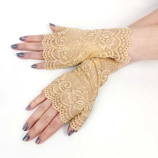 

five fingers gloves half finger lace driving lovely womengloves winter handschoenen heren hivers touch screen hand warmer, Blue;gray