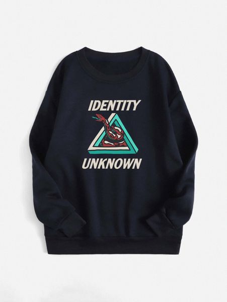 

snake & letter graphic thermal pullover b0c0#, White;black