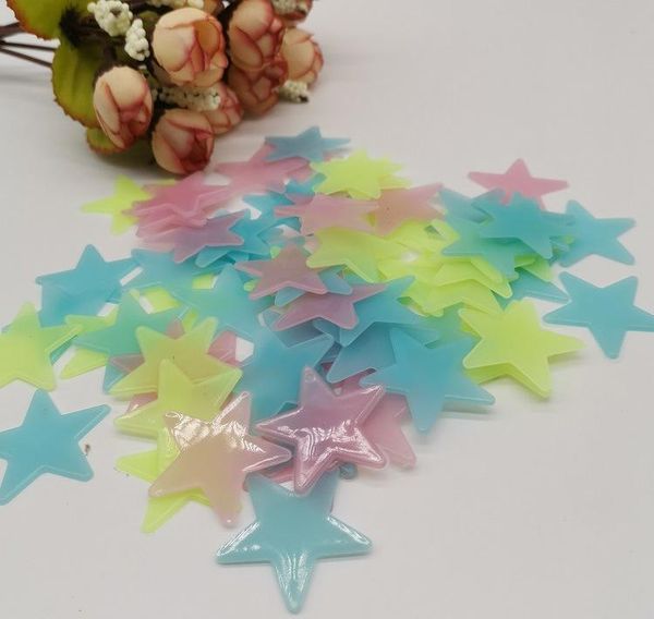 

sticker star wall 3cm pvc luminous fluorescent luminous 100pcs sticker tv star wall paper decorative painting jllev mx_home