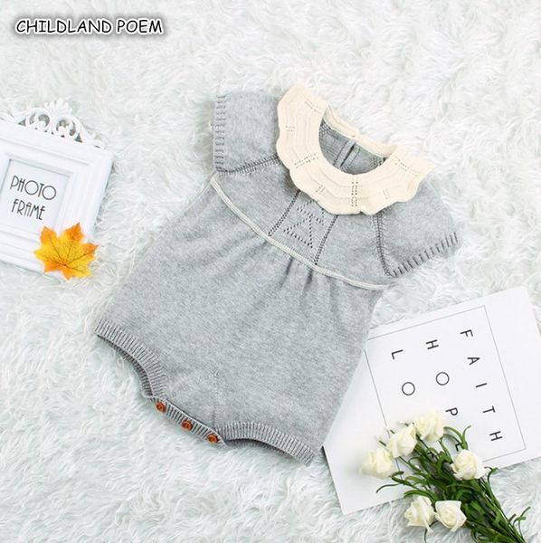 

knitted clothes newborn girl cotton infant rompers for boys girls new born jumpsuit baby boy romper 201027, Blue