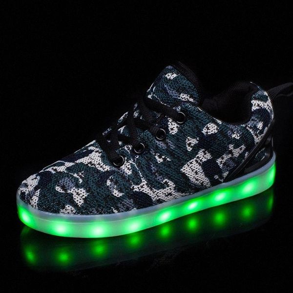 

blue green 2018 new 25-37 usb charger glowing sneakers led children lighting shoes boys girls illuminated luminous sneaker #fu8n