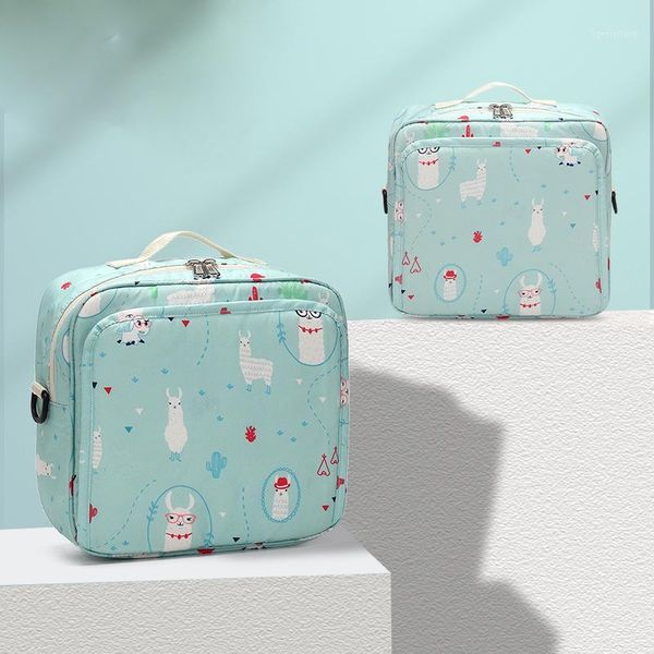 

cartoon portable high capacity baby mummy bag organizer fashion printed zipper diaper storage bags large size kids shoulder bags1