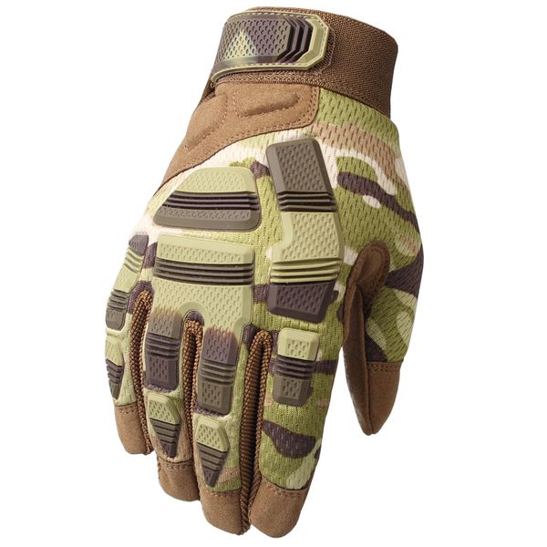 

cycling full finger tactical hard knuckle men army military combat hunting shooting gloves airsoft, Blue;gray