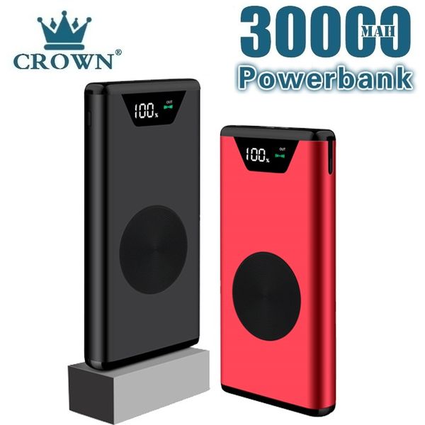 

беспроводное зарядное устройство power bank 30000mah портативное зарядное устройство беспроводной внешний банк батареи питания для смарт-тел