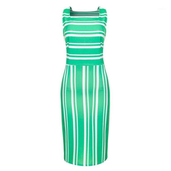 

women square neck sleeveless striped print bodycon formal party formal dress 2019 new fashion elegant ladies dresses #d1, Black;gray