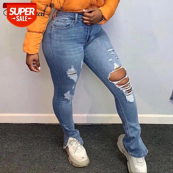 

simenual skinny high waist denim ripped distressed jeans women fashion autumn streetwear pencil pants cut out pocket trousers #9u5d, Black;white