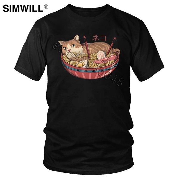 

men's cute feline cat cool japanese neko ramen short sleeve casual harajuku tee fashion brand sport hooded sweatshirt hoodie men t shir