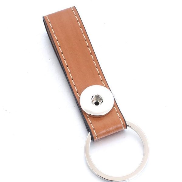 

new snap jewelry pu leather snap key chain for keyring women fit diy 18mm snap buttons keychain pendant button k qylrrs