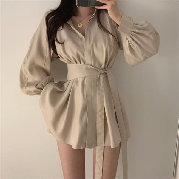 

elegant tie up blouse shirt sunscreen summer women blouse long sleeve blouses casual long shirt lantern sleeve loose blouses, White