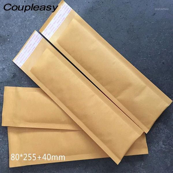 

50pcs/lot long size yellow kraft shipping envelope with bubble long bubble mailers padded envelopes shockproof mail packaging1