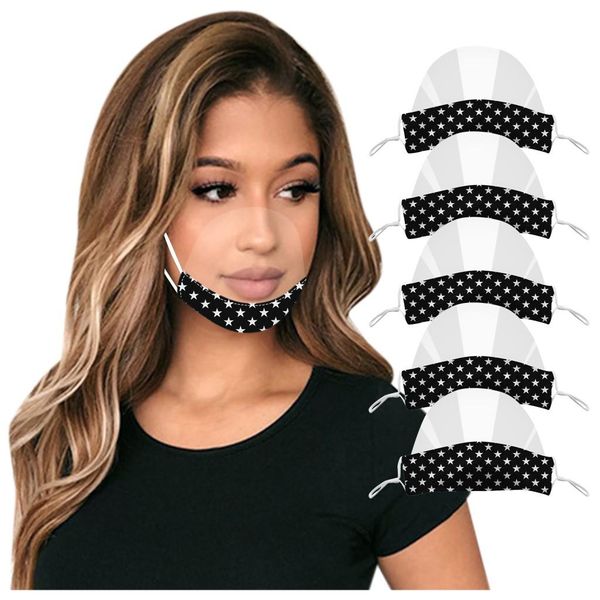 

щит пейнтбол кафе мода 5pc видимый дышащий face designer ресторан mini clear daily маска mascarillas chin wmtsqv otsweet, Black