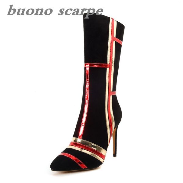 

boots autumn high-heeled british style elegant matte leather, Black