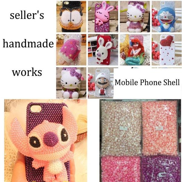 

3 4 5 6 8 10 12mm imitation pearl round half bead bulk wholesale beads for jewelry making scrapbook beads deco bbycmj