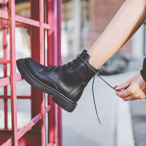 

2021 new autumn short martin women's small tube female boots ke2q, Black