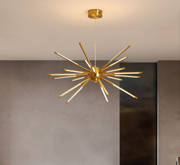 Современные светодиодные лампы Люстра для гостиной Dining Creative Design Luxury Gold Ветви Вилла Loft Потолок Подвесной осветительной арматуре