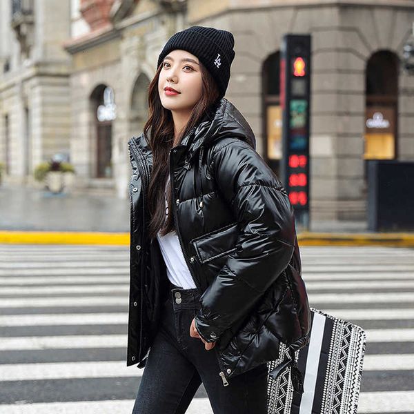 

new winter parkas hooded coat women fashion jackets winter warm woman clothing casual jacket 201006, Black
