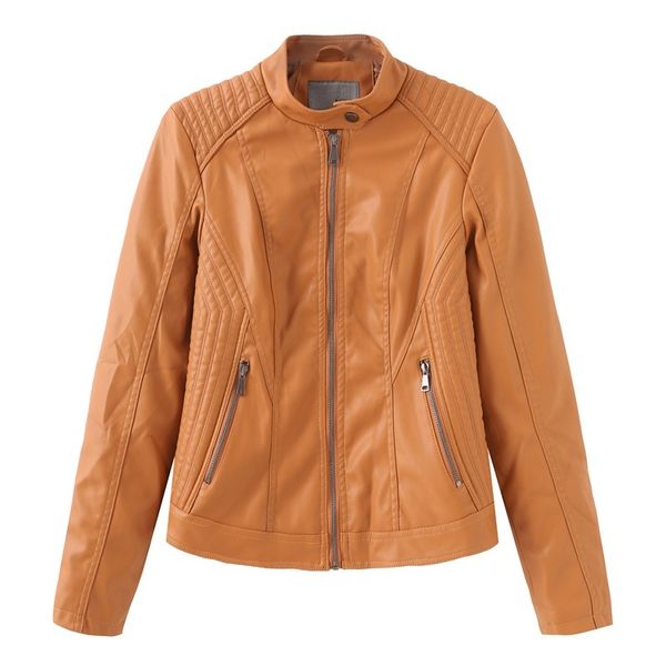 

and 2021 new spring autumn leather of female plutonium short women's jacket 1 jb6s, Black