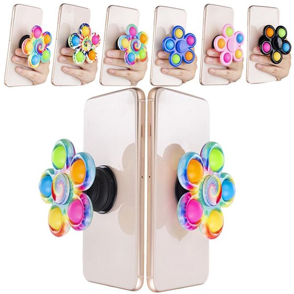 

sensory pop bubble cellphone stands fidget spinners decompression toy silicone phone stand with anti stress anxiety pressure finger bubble p