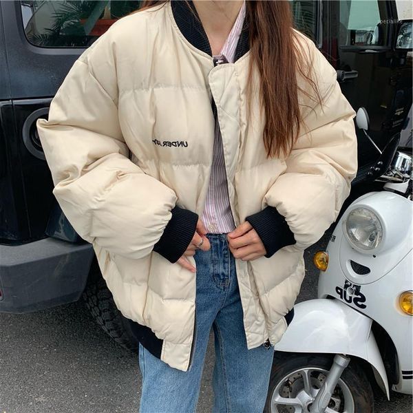 

student han edition easing of 2020 autumn winters is recreational joker bf the wind long cotton-padded jacket coat1, Black