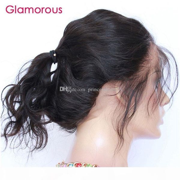 

glamorous body wave brazilian hair closure 360 frontal 8-20in 100% human hair round lace closure peruvian indian malaysain hair 360 frontals, Black;brown