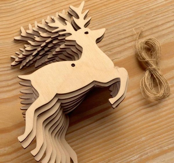 

factorycy5pornaments snowman 10 chip pcs/lot wood tree deer socks hanging pendant christmas decoration xmas gift crafts
