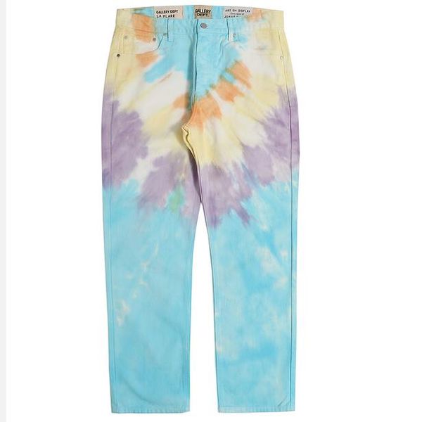 

новые 2021 tie-краситель прямой джинсы мужчины женщины пара увеличенные джинсы hip-hop high street кнопка fly джинсы, Black