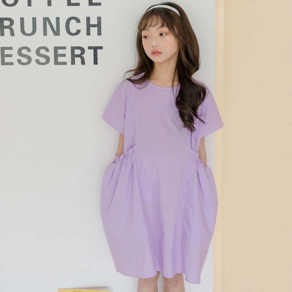 

loose 2020 casual 20007 cotton summer korean children's drs girls' princs skirt, Red;yellow
