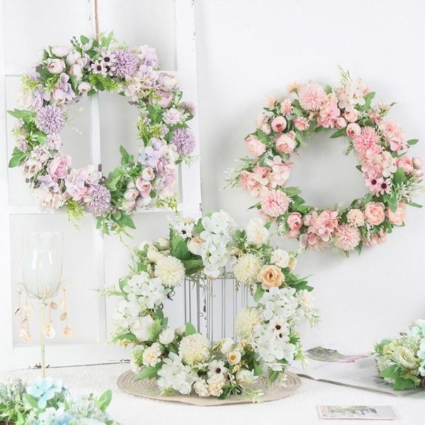 

artificial flower wreath door garland diy wedding party hanging home wall garden decor