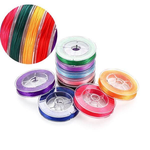 

50m/roll colorful crystal beading stretch cord stretch elastic cord elastic thread diy for jewelry making findings wmtaix, White;red