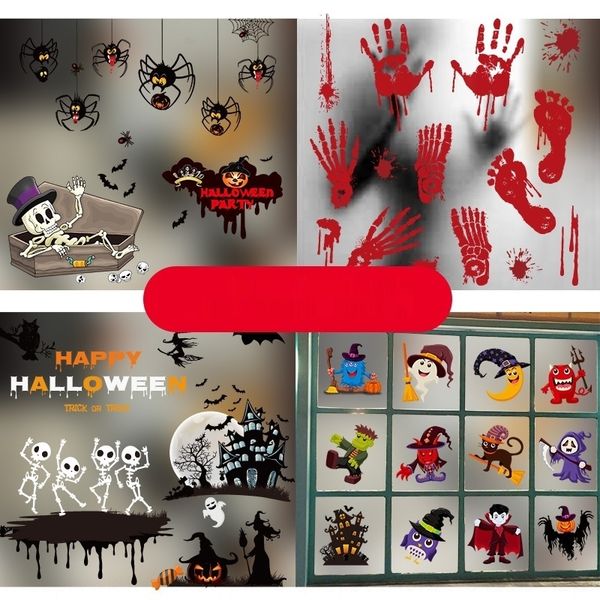 

0jug8 sticker wall adhesive paper decorative creative supplies glass paper blood fingerprint wall halloween easter adhesive window sticker w