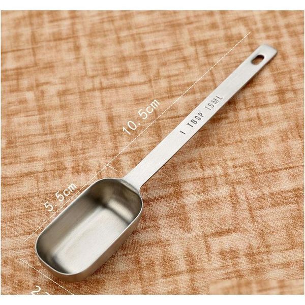 

15ml stainless steel measuring spoons with scale coffee bean powder measuring long handle spoon kitche jllgdy jjxh