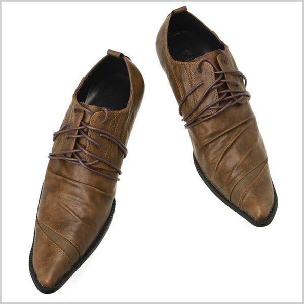 

2020 brown male mark mens genuine leather oxfords finger wedding shoes 78jh, Black