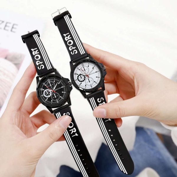 

2020 watch male silicone for and female students euzi, Slivery;brown