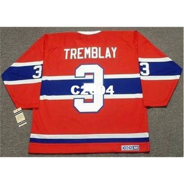 

mens #3 j.c. tremblay montreal canadiens 1968 ccm vintage retro home hockey jersey or custom any name or number retro jersey, Black