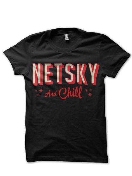 

netsky and chill black t shirt sport hooded sweatshirt hoodie