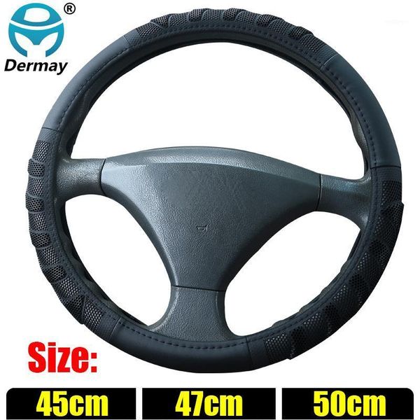 

steering wheel covers size 45cm 47cm 50cm black cover faux leather massage design for car suv bus truck boat wheel1