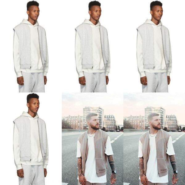 

19ss хип-хоп улица рукавов плечо ватки шерсть 19ss хип-хоп улица рукавов плеча свитер флис джемпер свитера шерсть гр, Black